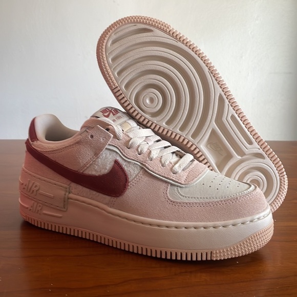 Women's Nike Air Force 1 Shadow Low Shimmer Mars Stone Red DZ4705-200 - Picture 2 of 5